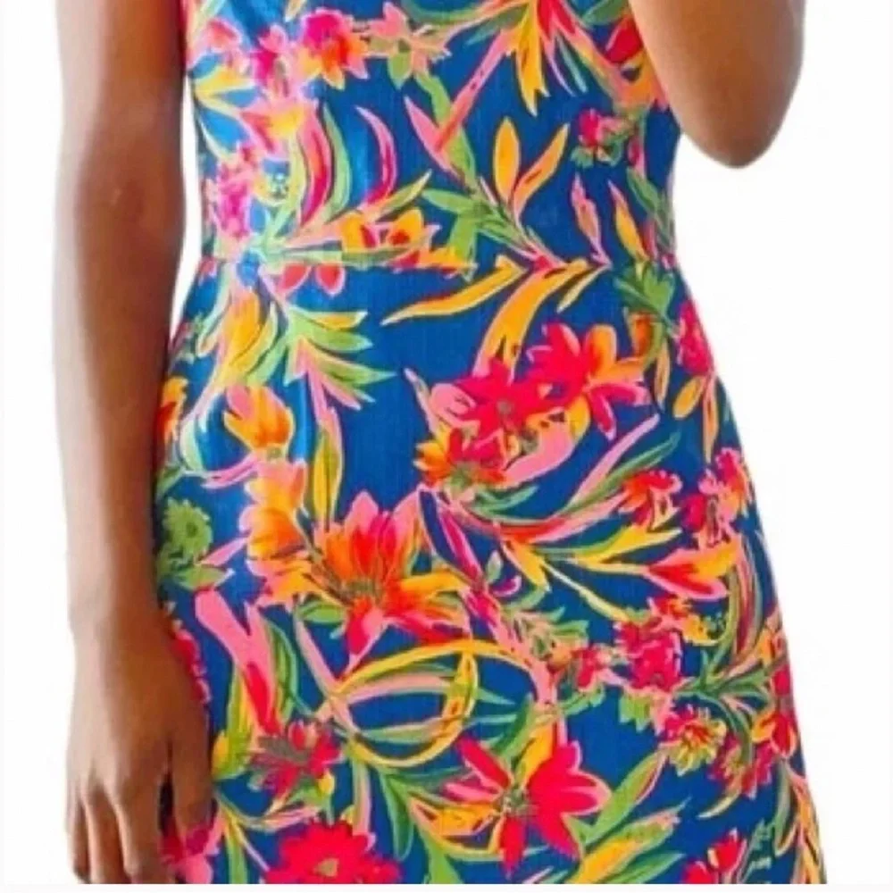 J. CREW colorful tropical sleeveless sheath cotton dress - Picture 6 of 13